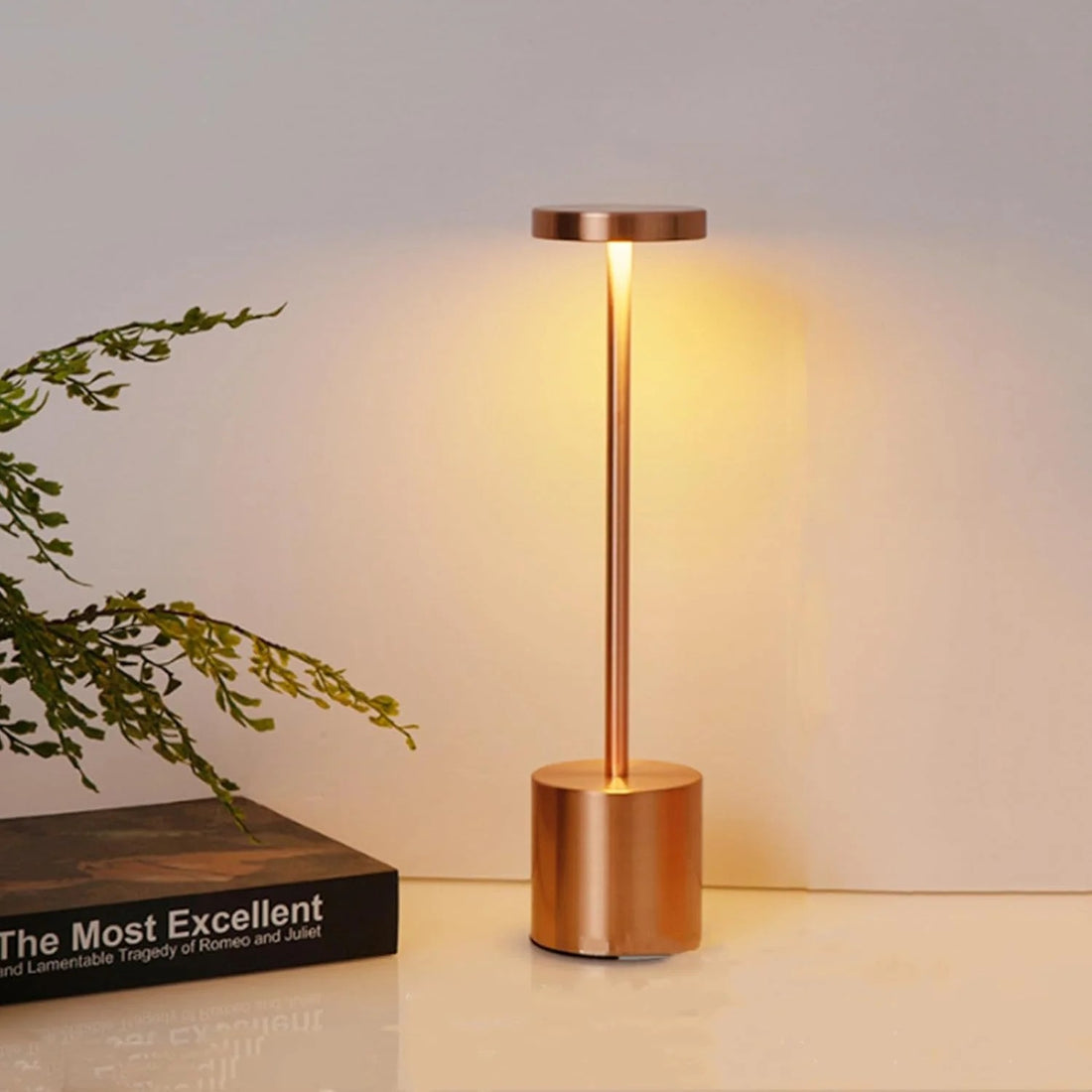 USB Rechargeable LED Touch Night Lamp 3-Color Metal Table Lamp for Home & Office